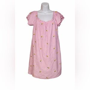 Miley & Molly Pink Striped Pineapple Dress XL NWOT Off Shoulder Embroidered Mini